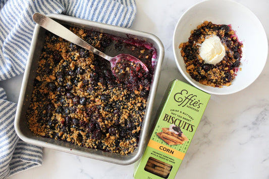 Lemon Blueberry Corn Biscuit Crumble