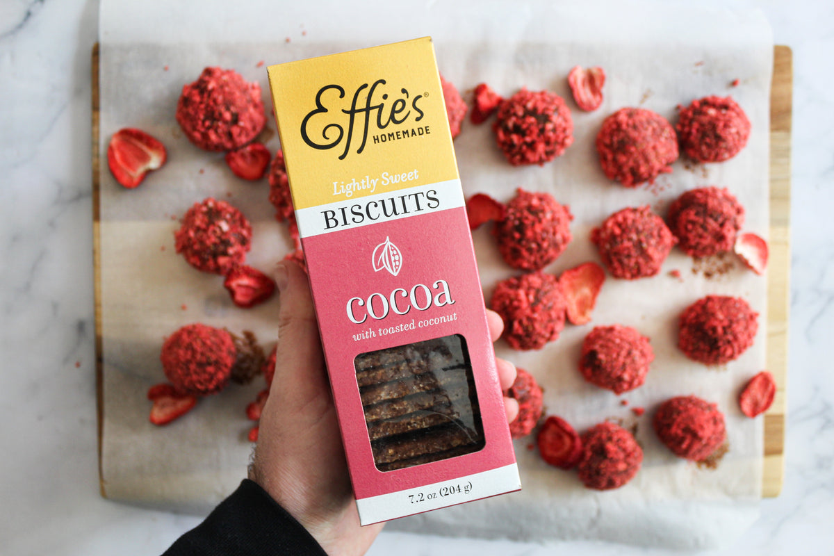 Strawberry & Cocoa Biscuit Truffles