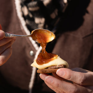 Pecan Biscuit, Blake Hill Apricot with Orange and Honey Jam & Jasper Hill Willoughby