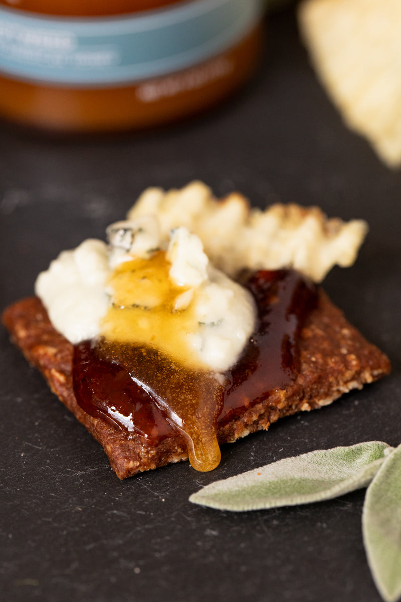 Cocoa Biscuit & Blue Cheese With Plum Preserves