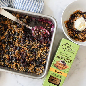 Lemon Blueberry Corn Biscuit Crumble