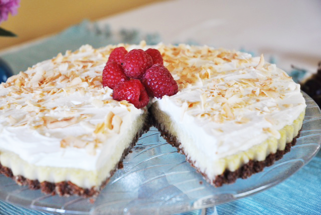 Coconut Cream Pie in a Cocoa Biscuit Crust