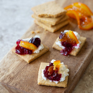 Corn Biscuit & Chevre With Cranberry Relish