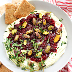 Cranberry Whipped Feta Dip with Oatcakes