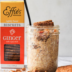 Cinnamon Apple Overnight Oats With a Ginger Biscuit Crumble