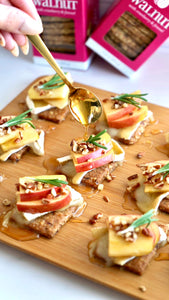 Apple & Brie Canapés on Walnut Biscuits