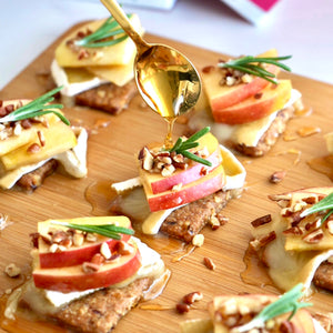 Apple & Brie Canapés on Walnut Biscuits