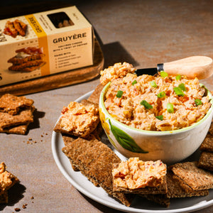 Firecracker Pimento Cheese Dip with Gruyere Biscuits